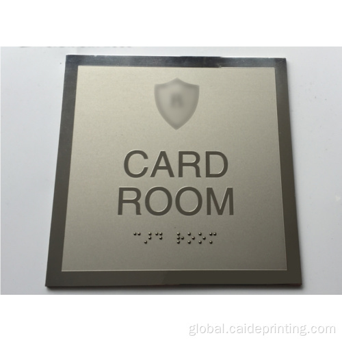 stainless steel gold plate sign with braille card